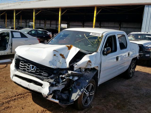 5FPYK1F78DB003637 - 2013 HONDA RIDGELINE WHITE photo 2