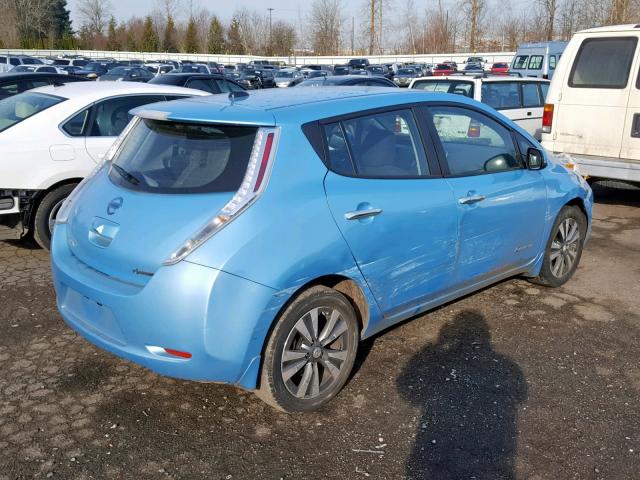 1N4AZ0CP1FC323912 - 2015 NISSAN LEAF S BLUE photo 4