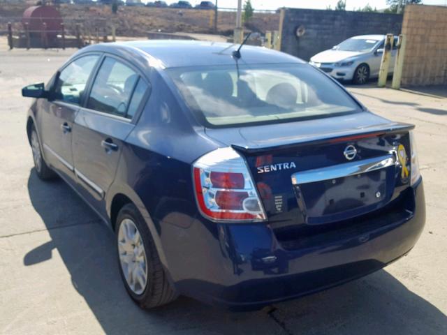 3N1AB6AP6CL709331 - 2012 NISSAN SENTRA 2.0 BLUE photo 3