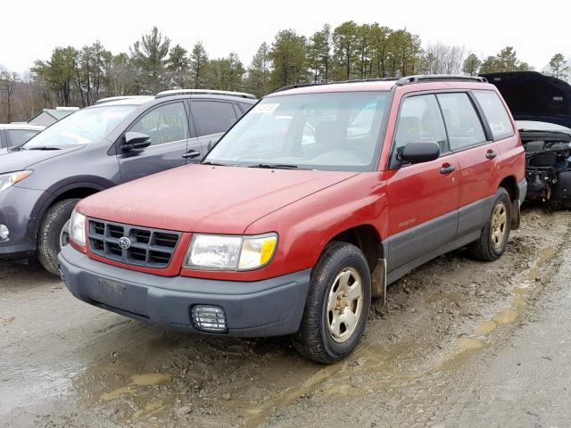 JF1SF6357YH722537 - 2000 SUBARU FORESTER L RED photo 2