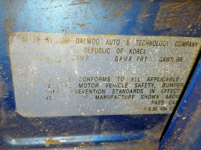 KL1TD66666B534673 - 2006 CHEVROLET AVEO BASE ლურჯი ფოტო 10