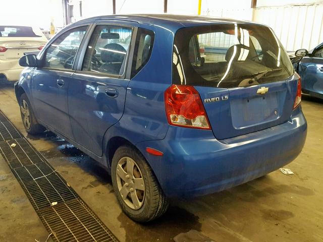 KL1TD66666B534673 - 2006 CHEVROLET AVEO BASE ლურჯი ფოტო 3