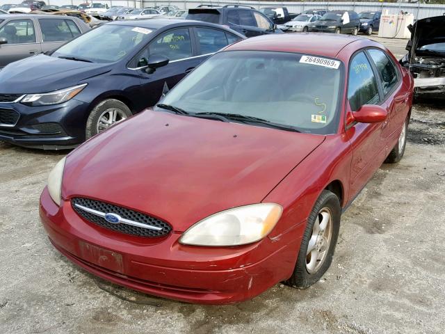 1FAFP55U82A163884 - 2002 FORD TAURUS SES RED photo 2