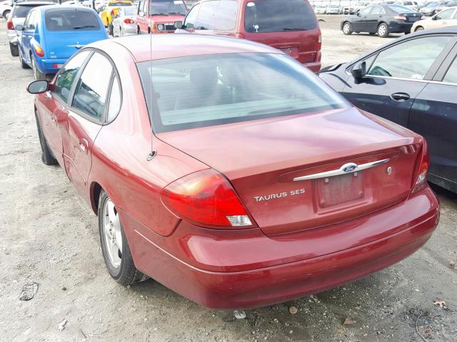 1FAFP55U82A163884 - 2002 FORD TAURUS SES RED photo 3