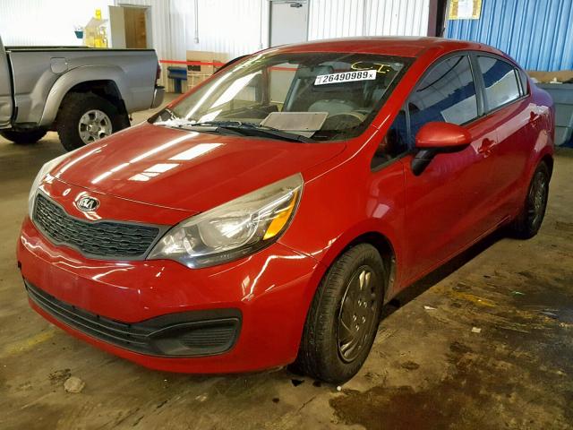 KNADM4A35D6224631 - 2013 KIA RIO LX RED photo 2