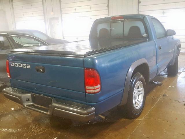 1B7FL16X52S537014 - 2002 DODGE DAKOTA BAS BLUE photo 4