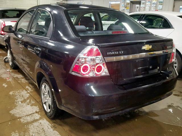 KL1TD5DE1AB120505 - 2010 CHEVROLET AVEO LS BLACK photo 3