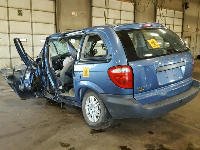 1D8GP25E87B206029 - 2007 DODGE CARAVAN SE BLUE photo 3