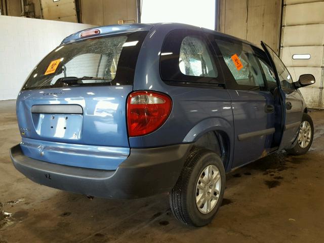 1D8GP25E87B206029 - 2007 DODGE CARAVAN SE BLUE photo 4