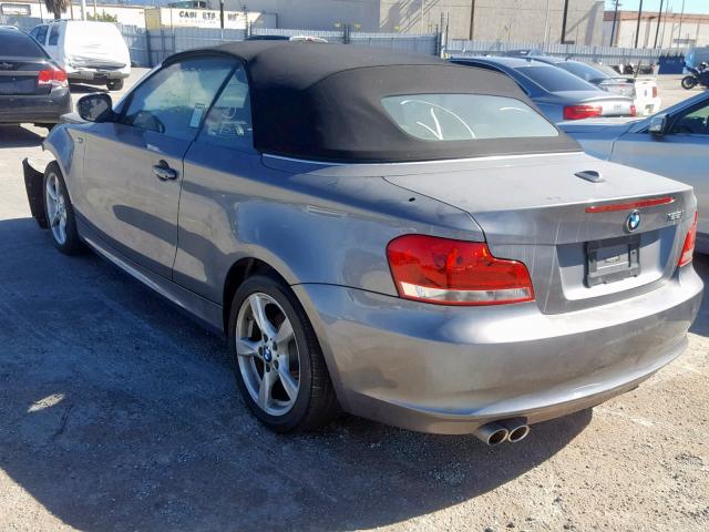 WBAUN1C59CVR00447 - 2012 BMW 128 I GRAY photo 3