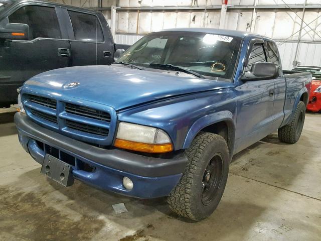 1B7GL32X62S718077 - 2002 DODGE DAKOTA SPO BLUE photo 2