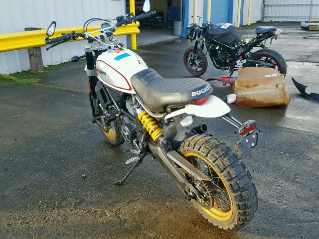 ML0KAFBMXJT000385 - 2018 DUCATI SCRAMBLER WHITE photo 3