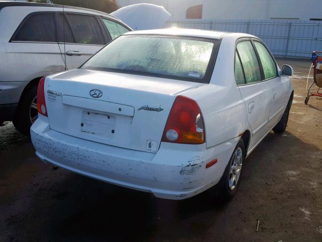 KMHCG45C95U594408 - 2005 HYUNDAI ACCENT GL WHITE photo 4