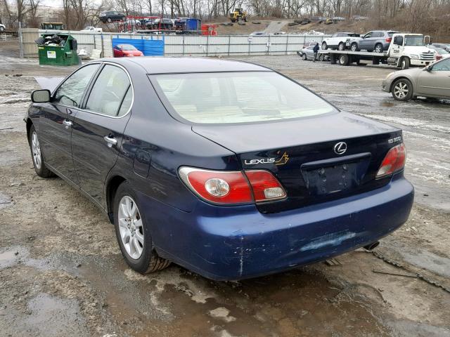 JTHBF30G130140955 - 2003 LEXUS ES 300 BLUE photo 3