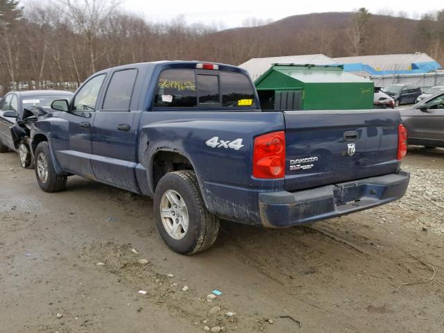 1D7HW48K37S145343 - 2007 DODGE DAKOTA QUA BLUE photo 3