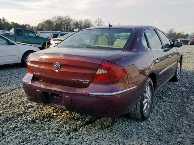 2G4WC582871217388 - 2007 BUICK LACROSSE C BURGUNDY photo 4