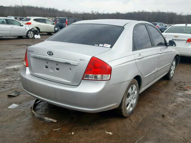 KNAFE121185508500 - 2008 KIA SPECTRA EX SILVER photo 4