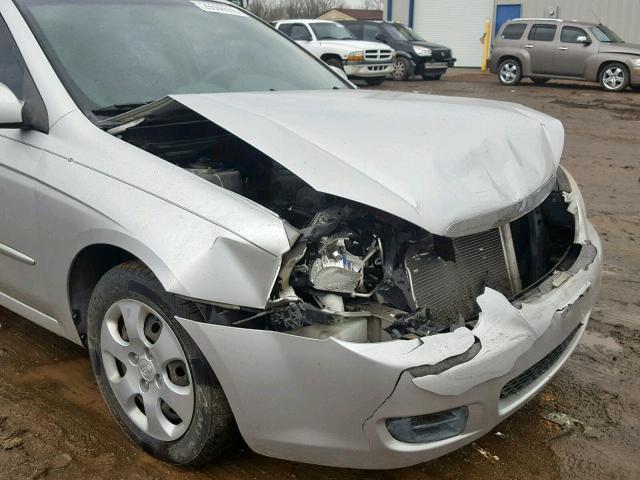 KNAFE121185508500 - 2008 KIA SPECTRA EX SILVER photo 9