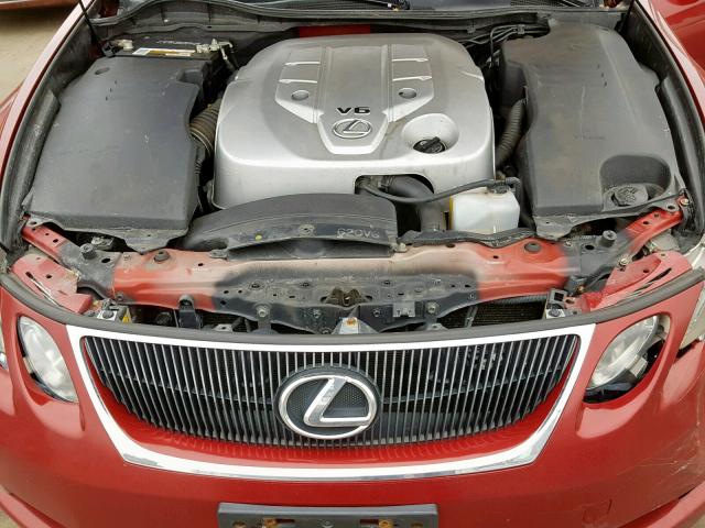 JTHCH96S660001471 - 2006 LEXUS GS GENERAT RED photo 7