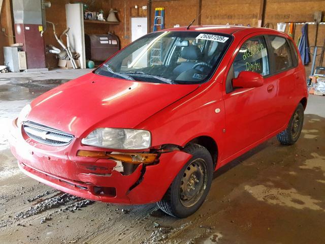 KL1TD66637B773969 - 2007 CHEVROLET AVEO BASE წითელი ფოტო 2