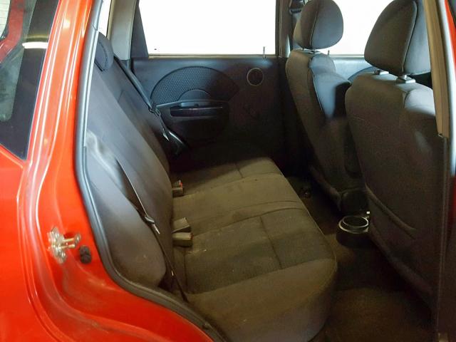 KL1TD66637B773969 - 2007 CHEVROLET AVEO BASE წითელი ფოტო 6