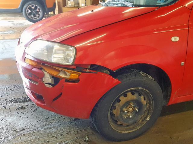KL1TD66637B773969 - 2007 CHEVROLET AVEO BASE წითელი ფოტო 9