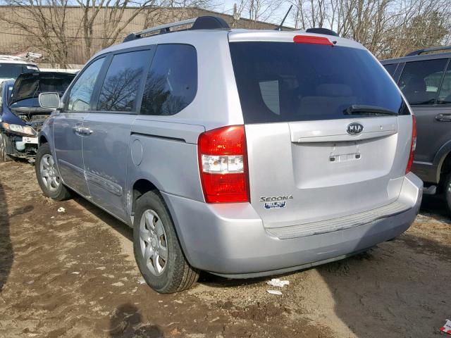 KNDMB133076140676 - 2007 KIA SEDONA EX SILVER photo 3