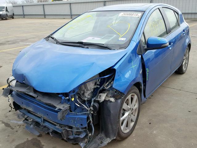 JTDKDTB32D1032292 - 2013 TOYOTA PRIUS C BLUE photo 2