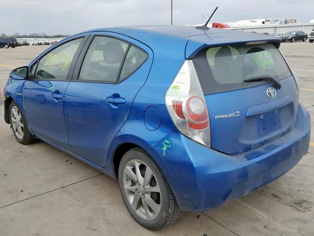 JTDKDTB32D1032292 - 2013 TOYOTA PRIUS C BLUE photo 3