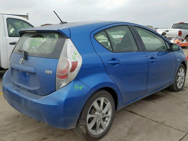 JTDKDTB32D1032292 - 2013 TOYOTA PRIUS C BLUE photo 4