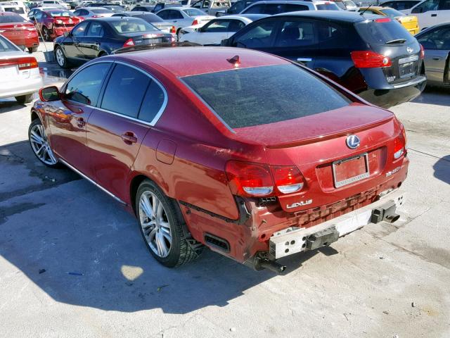 JTHBC96S385015778 - 2008 LEXUS GS 450H RED photo 3