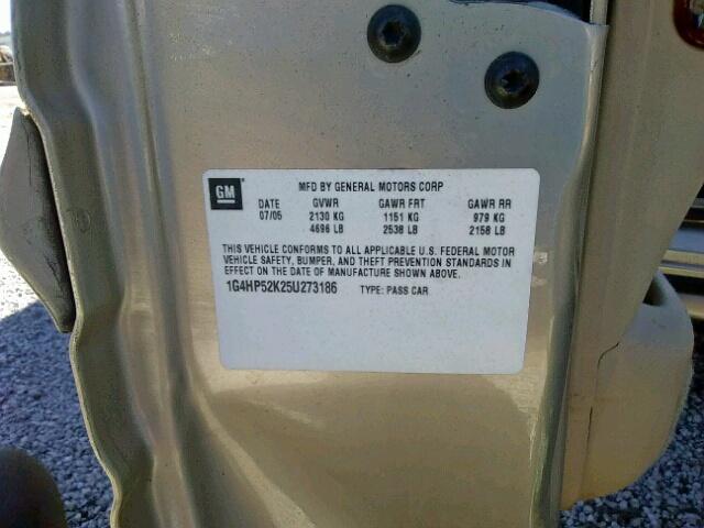 1G4HP52K25U273186 - 2005 BUICK LESABRE CU GOLD photo 10