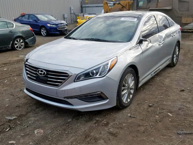 5NPE34AF5FH124574 - 2015 HYUNDAI SONATA SPO SILVER photo 2