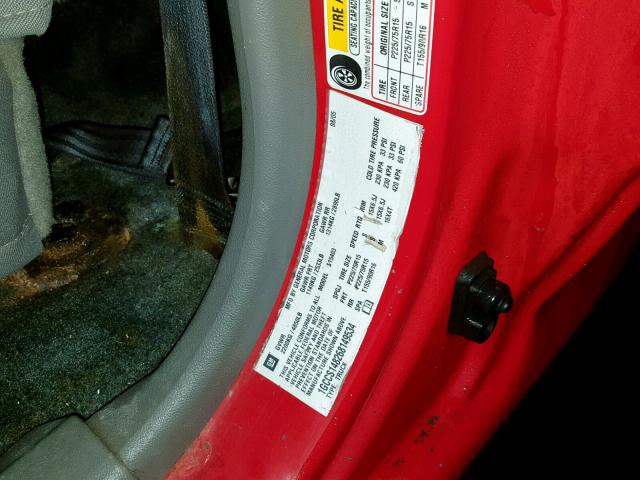 1GCCS148268149534 - 2006 CHEVROLET COLORADO RED photo 10