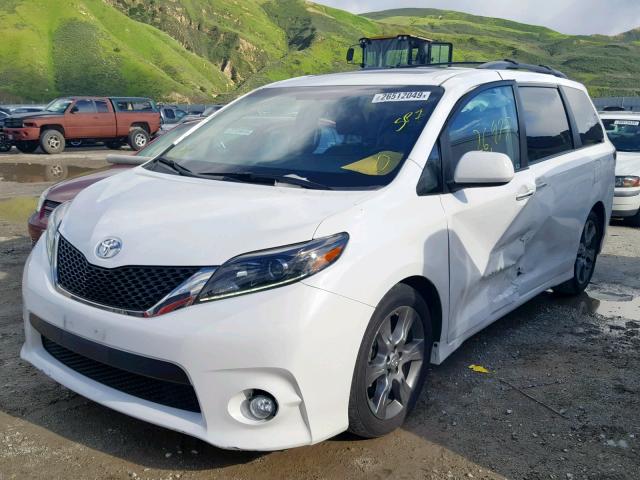 5TDXK3DCXFS575162 - 2015 TOYOTA SIENNA SPO WHITE photo 2