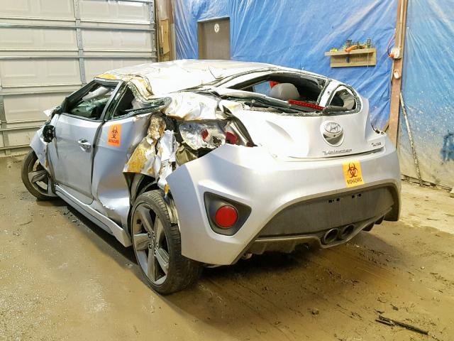 KMHTC6AE9FU228951 - 2015 HYUNDAI VELOSTER T SILVER photo 3