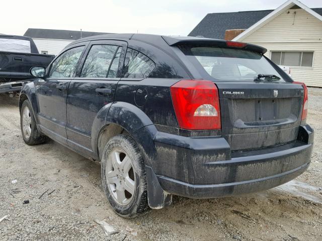 1B3HB48B77D350496 - 2007 DODGE CALIBER SX BLACK photo 3