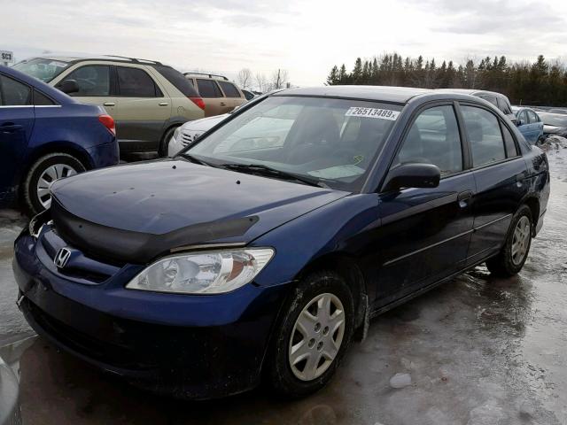 2HGES16305H009082 - 2005 HONDA CIVIC DX V BLUE photo 2