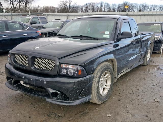 1B7GL22Z4XS242530 - 1999 DODGE DAKOTA BLACK photo 2