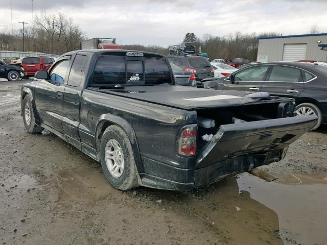 1B7GL22Z4XS242530 - 1999 DODGE DAKOTA BLACK photo 3