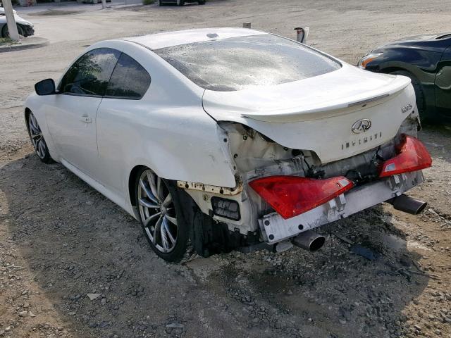 JNKCV64E68M103577 - 2008 INFINITI G37 BASE WHITE photo 3