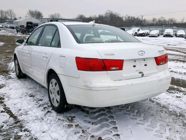 5NPET46C49H513905 - 2009 HYUNDAI SONATA GLS WHITE photo 3