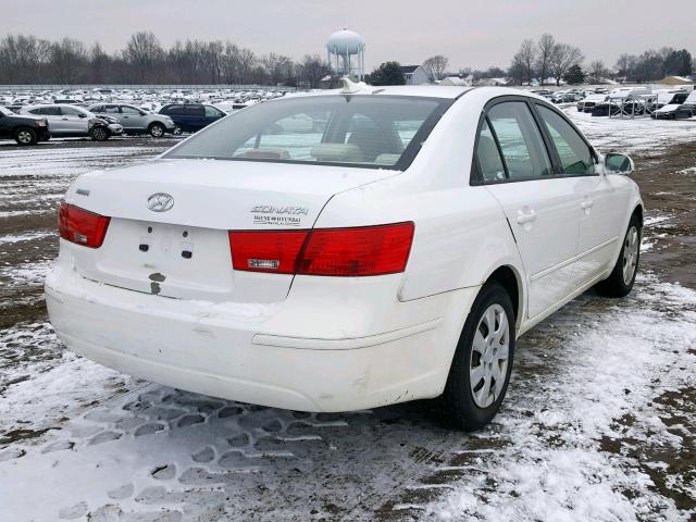 5NPET46C49H513905 - 2009 HYUNDAI SONATA GLS WHITE photo 4