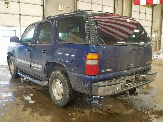 1GKEK13Z93J242756 - 2003 GMC YUKON BLUE photo 3