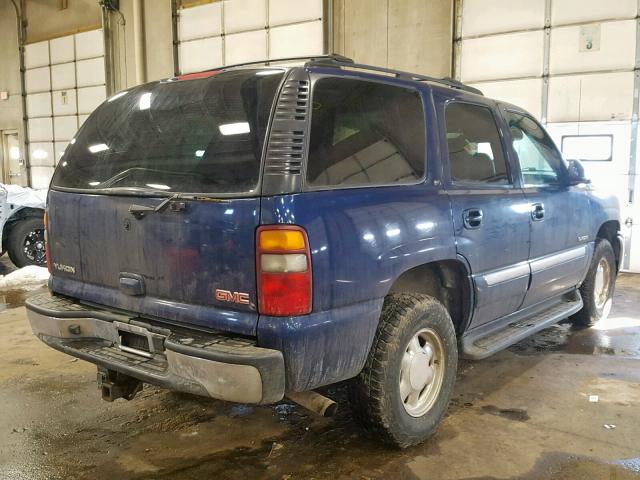 1GKEK13Z93J242756 - 2003 GMC YUKON BLUE photo 4