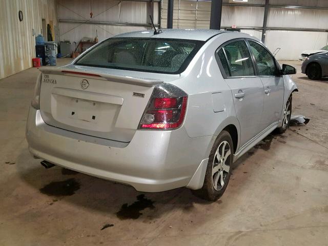 3N1AB6AP6CL619323 - 2012 NISSAN SENTRA 2.0 SILVER photo 4