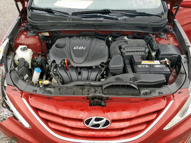 5NPEB4AC1CH355623 - 2012 HYUNDAI SONATA GLS RED photo 7