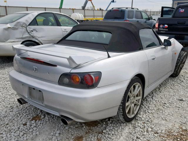 JHMAP21445S008125 - 2005 HONDA S2000 SILVER photo 4