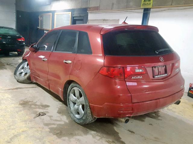 5J8TB18257A014419 - 2007 ACURA RDX RED photo 3