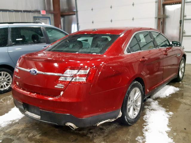 1FAHP2E88DG214584 - 2013 FORD TAURUS SEL RED photo 4